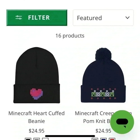2 winter hats 🧢 for teens. MOJANG official Minecraft product and red simple hat - Picture 6 of 12